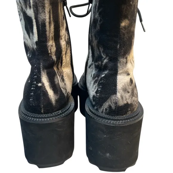 Goth / Punk “Vegan” Funky “ Warp” Biker Platform Boots 7.5