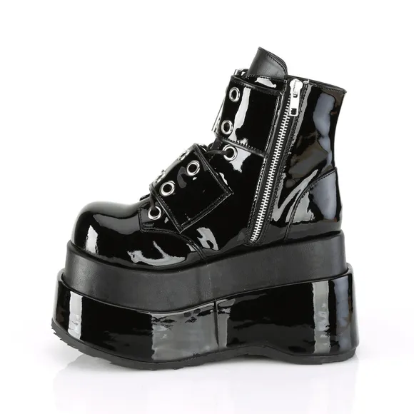 Gothic Buckle Platform Lace Up Ankle Boots