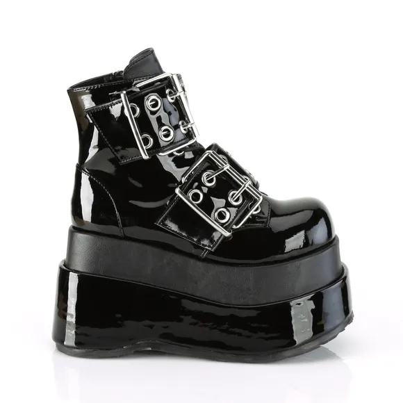 Gothic Buckle Platform Lace Up Ankle Boots