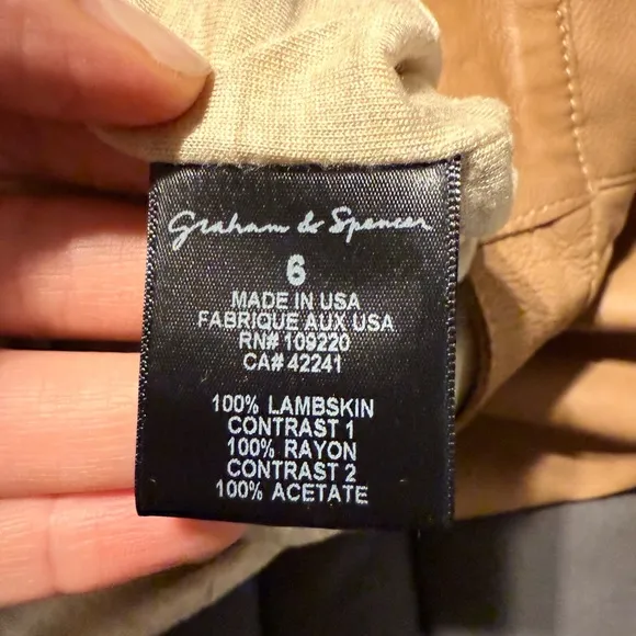 Graham &amp; Spencer Tan Lambskin Leather Shorts - Size 6