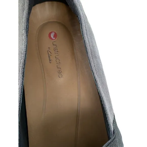 Grandma Clarks Un Blush Lo Loafers Old Money Suede Grey US Womens 7.5 M Shoes