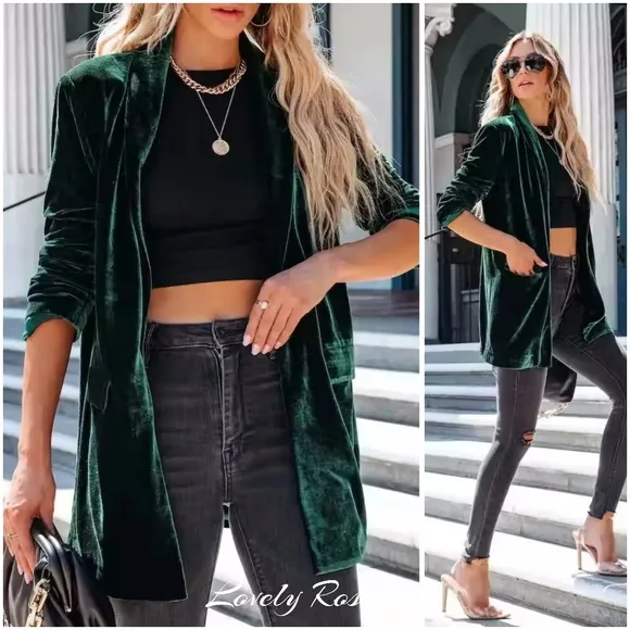 Green Timeless Button-up Blazer