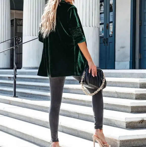 Green Timeless Button-up Blazer