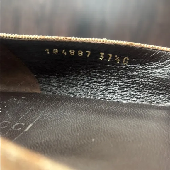 Gucci Beige/Ebony GG Canvas Ballet Flats