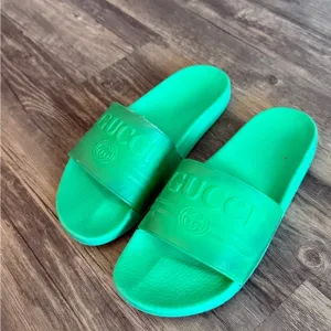 Gucci Green Sandals Sporty Casual Slides