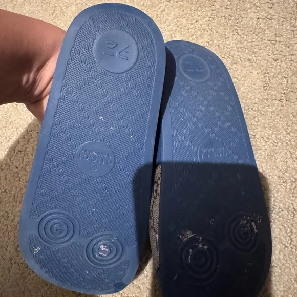 Gucci Kids Blue and Gray Slides