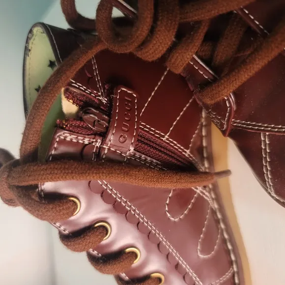 Gucci Little Boy Brown Leather  Boots
