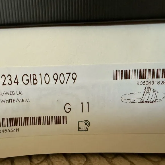 Gucci Men’s Signature White Slides with Red and Green Stripes Size 11 NIB w/dust