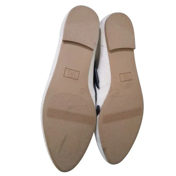 [H429] Time and Tru Cream Loafers Soft Fabric Flats, Size 11