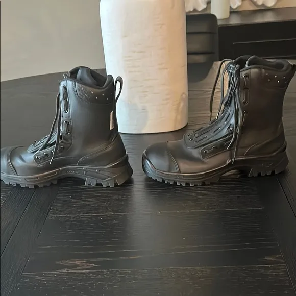 HAIX Black Lace Up Boots with Reinforced Toe and Sturdy Sole Size 9.5 M