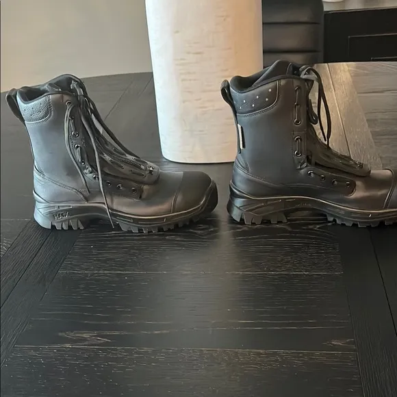 HAIX Black Lace Up Boots with Reinforced Toe and Sturdy Sole Size 9.5 M