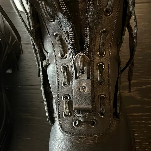 HAIX Black Lace Up Boots with Reinforced Toe and Sturdy Sole Size 9.5 M