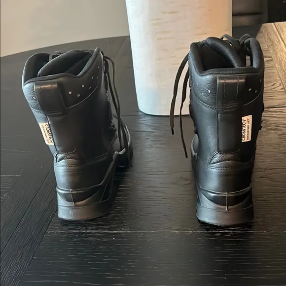 HAIX Black Lace Up Boots with Reinforced Toe and Sturdy Sole Size 9.5 M