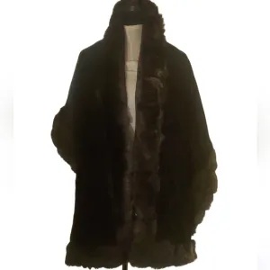 Halston Faux Mink Cape