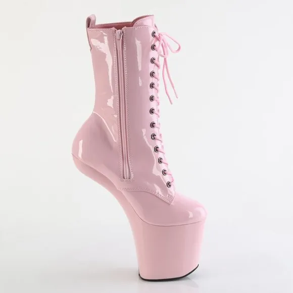 Heelless Platform Lace Up Ankle Boots