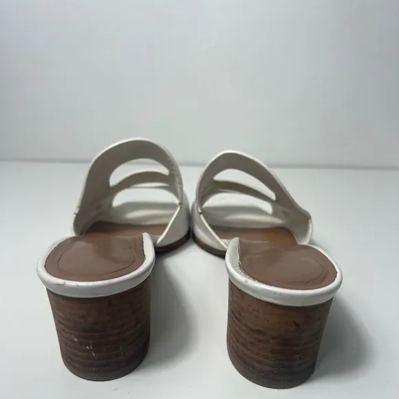 Hermes Mona Calfskin Leather Slides Sandals Slip On High Heels Mules