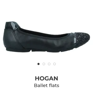 Hogan black leather ballet flats