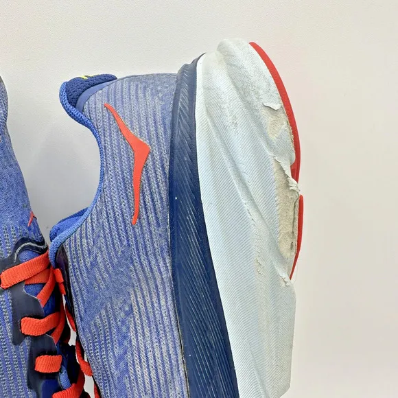 Hoka One One Clifton 9 Running Shoes Youth 5 UK 4 Blue Red Cushioned Sneakers