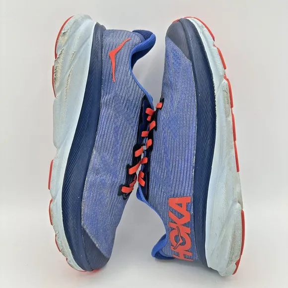 Hoka One One Clifton 9 Running Shoes Youth 5 UK 4 Blue Red Cushioned Sneakers