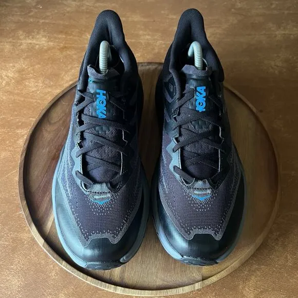 Hoka One One Speedgoat 5 GORE-TEX Black Blue Shoes Sneakers Waterproof Men's 10