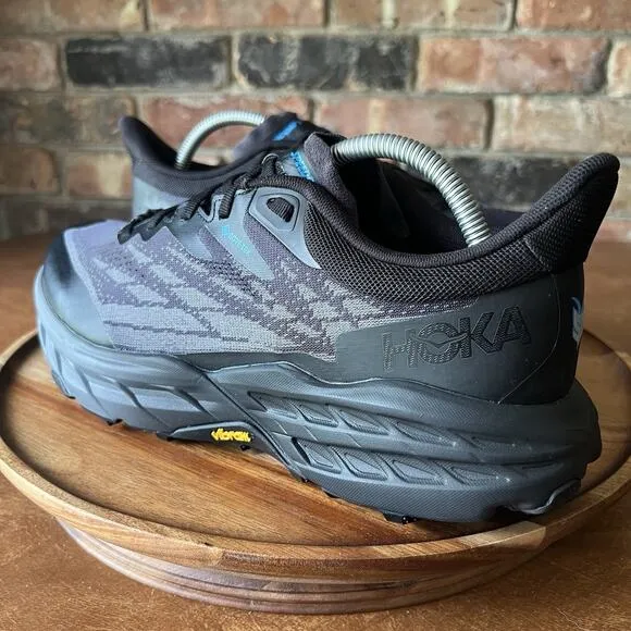 Hoka One One Speedgoat 5 GORE-TEX Black Blue Shoes Sneakers Waterproof Men's 10