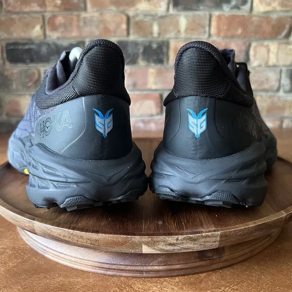 Hoka One One Speedgoat 5 GORE-TEX Black Blue Shoes Sneakers Waterproof Men's 10