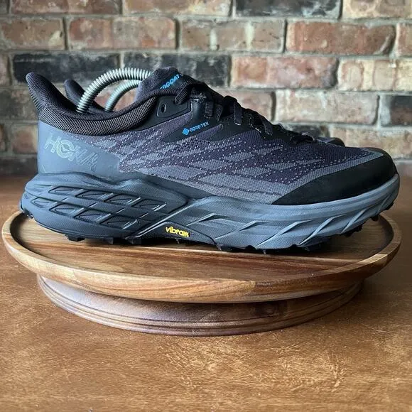 Hoka One One Speedgoat 5 GORE-TEX Black Blue Shoes Sneakers Waterproof Men's 10