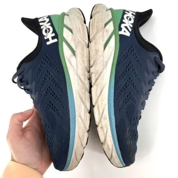 Hoka One One Mens Clifton 7 Moonlit Ocean Running Sneakers  Navy Blue Size 9