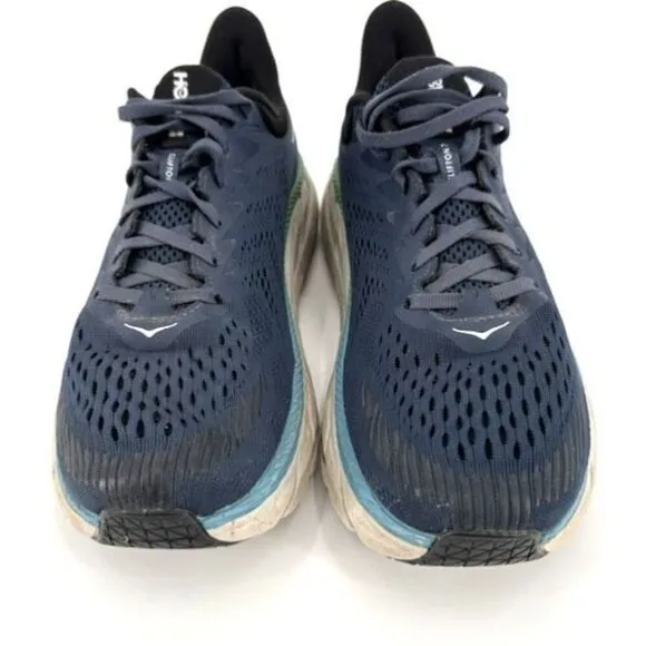Hoka One One Mens Clifton 7 Moonlit Ocean Running Sneakers  Navy Blue Size 9