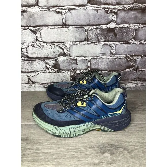 Hoka One One Speedgoat 3 Blue Synthetic Sneakers Shoes Women Sz 7M US/38 2/3EU