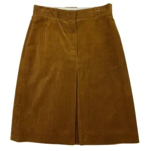 Holland &amp; Holland London Corduroy Skirt 12 Brown A-Line Fox Hunt Heritage