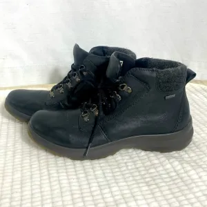 Hotter CORR-TEX Black Leather Lace up ankle boots size 8.5 US made in England