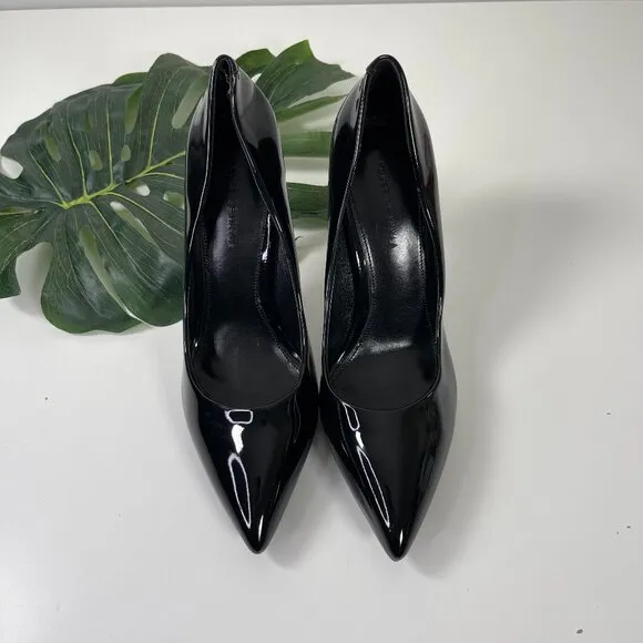 House of Harlow Women's Black Patent Leather Pointed Toe High Heel Pumps Size 8