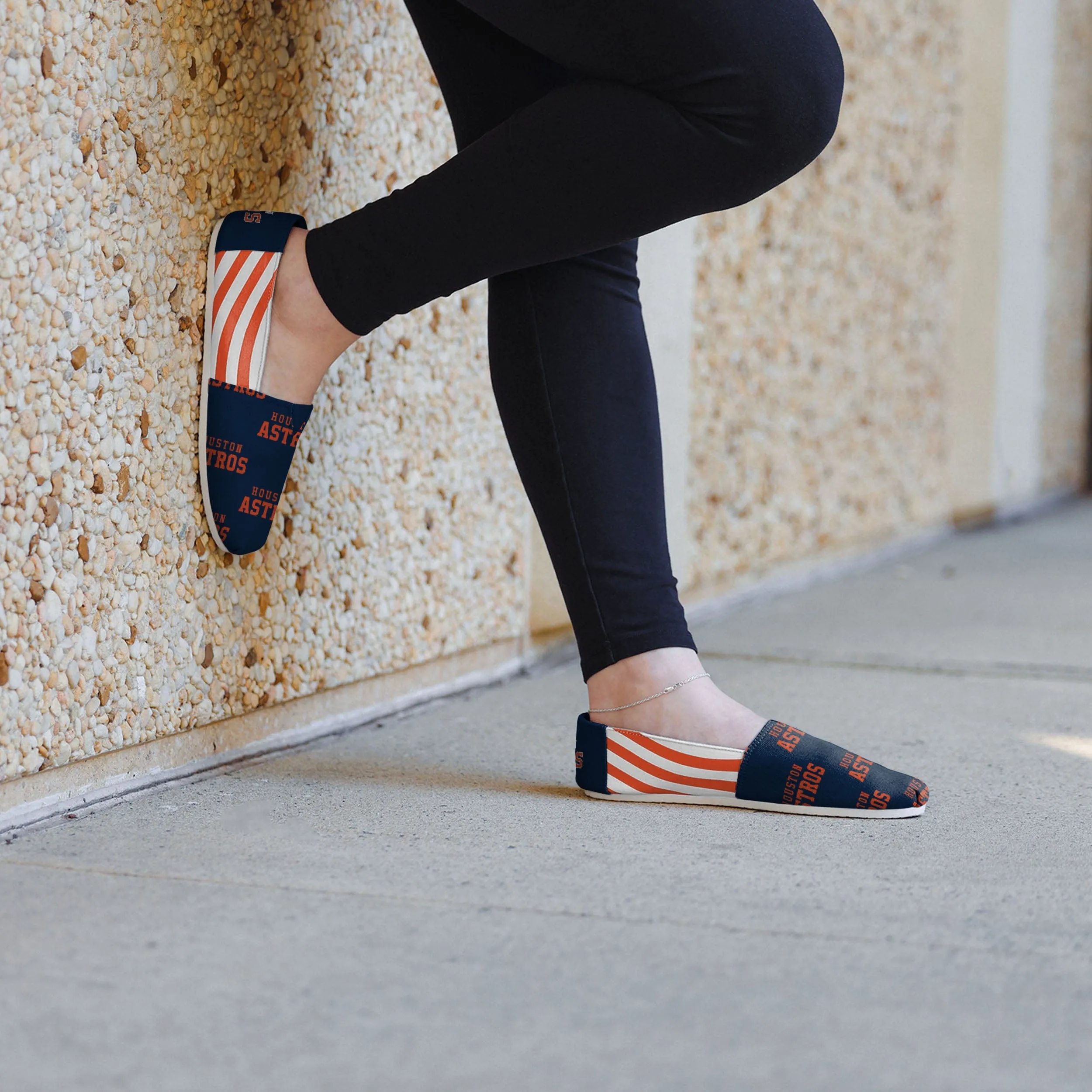 Houston Astros Womens Stripe Canvas Shoe