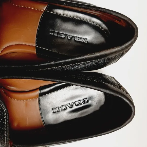 H.S. TRASK Genuine Handsewn Leather Penny Loafers Shoes Black Men's US 10 M
