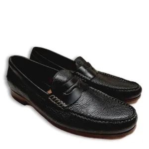 H.S. TRASK Genuine Handsewn Leather Penny Loafers Shoes Black Men's US 10 M