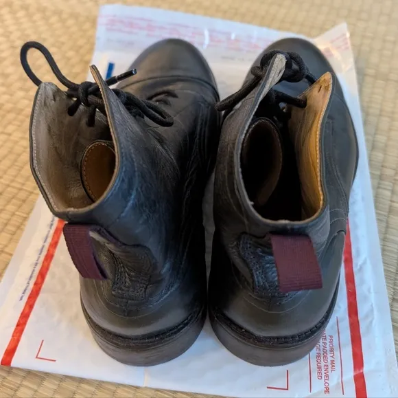 Hudson London Palmer Oxford Lace Up Boots Black Leather Size 43 Made in Portugal