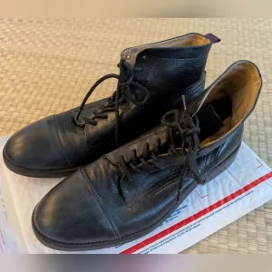 Hudson London Palmer Oxford Lace Up Boots Black Leather Size 43 Made in Portugal