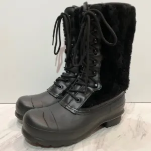 Hunter Black Lace Up Boots