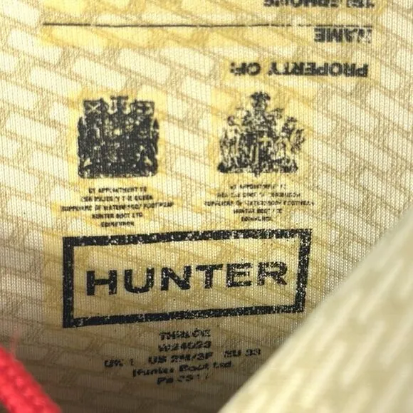 Hunter Kids Red Thurloe Rain Boots LaceUp US 2M 3F