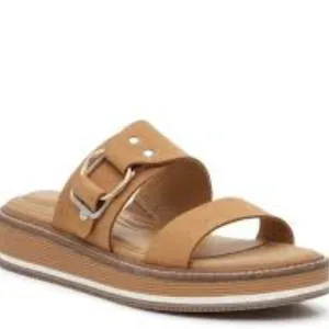 Hush Puppies Malti Bounce Leather Sandals Tan Size 8 NEW
