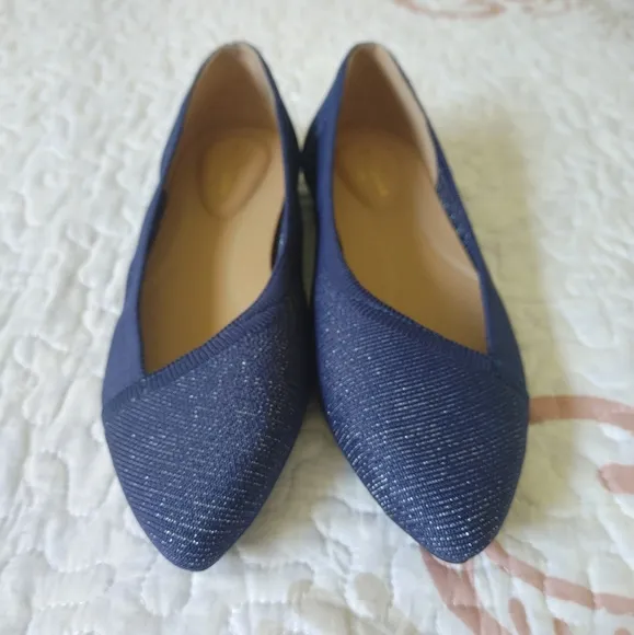 Hush Puppies Navy Blue Sadie Knit Flats Loafers 6.5