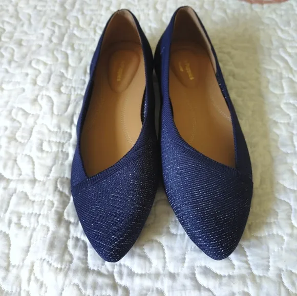 Hush Puppies Navy Blue Sadie Knit Flats Loafers 6.5