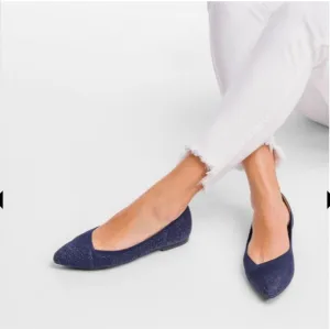 Hush Puppies Navy Blue Sadie Knit Flats Loafers 6.5