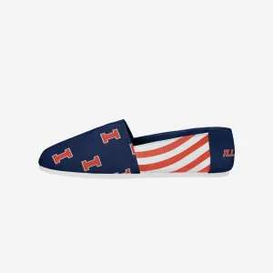 Illinois Fighting Illini Womens Stripe Canvas Shoe