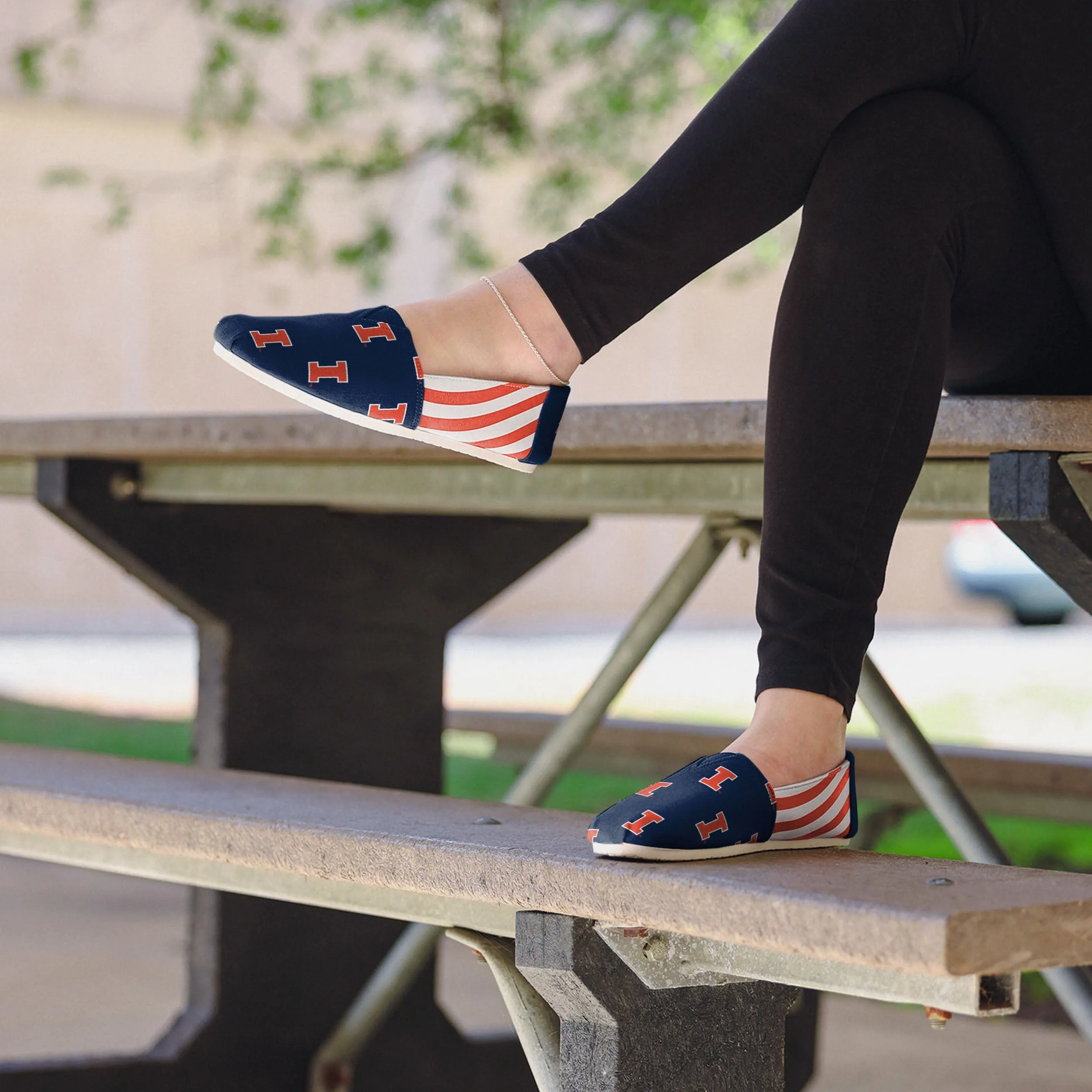Illinois Fighting Illini Womens Stripe Canvas Shoe