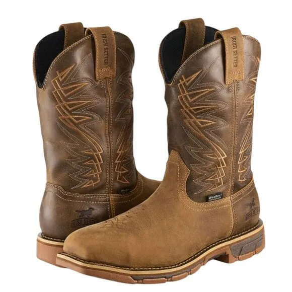 Irish Setter Marshall Waterproof Pull On Leather Safety Toe Boots 83921 Men's 10