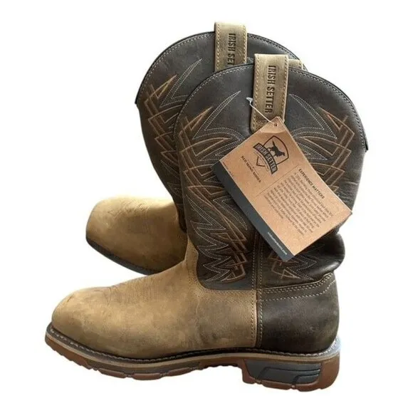 Irish Setter Marshall Waterproof Pull On Leather Safety Toe Boots 83921 Men's 10
