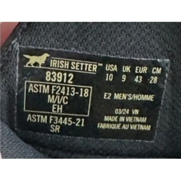 Irish Setter Marshall Waterproof Pull On Leather Safety Toe Boots 83921 Men's 10