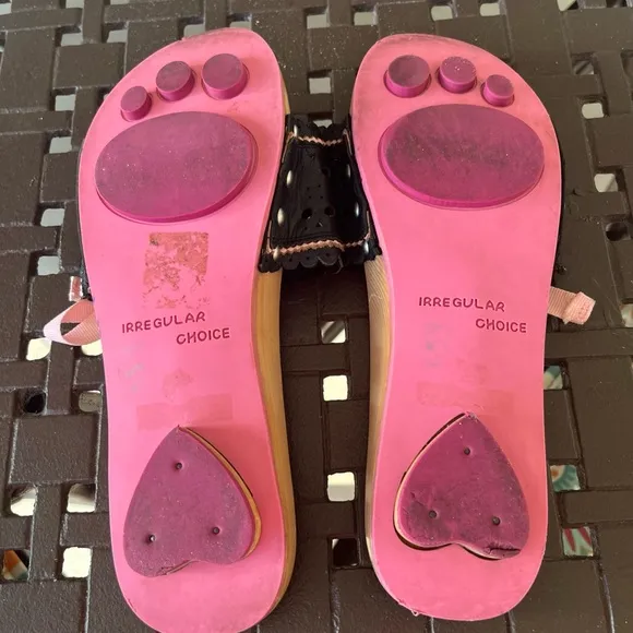 IRREGULAR CHOICE Japanese Style Mules Sandals Wood Dog SIZE 37 UK 4 UNIQUE RARE